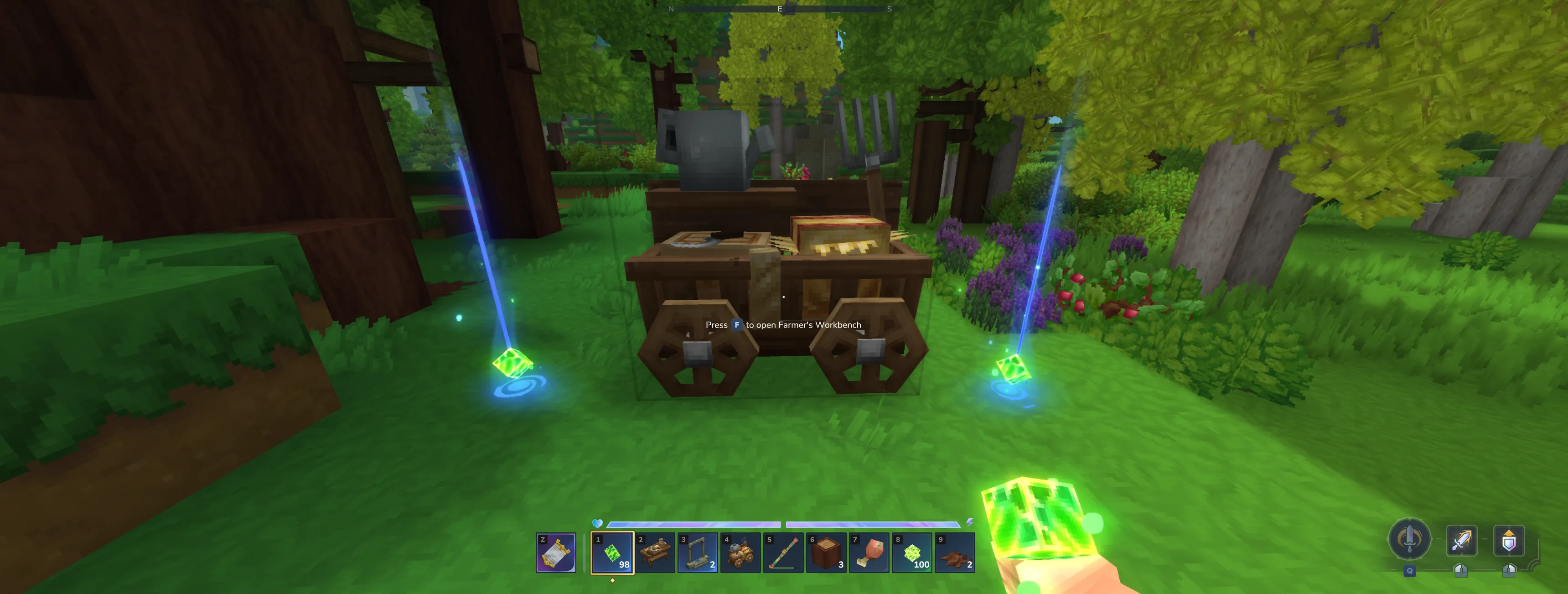 Hytale Farming Bench showing Greater Essence of Life crafting recipes